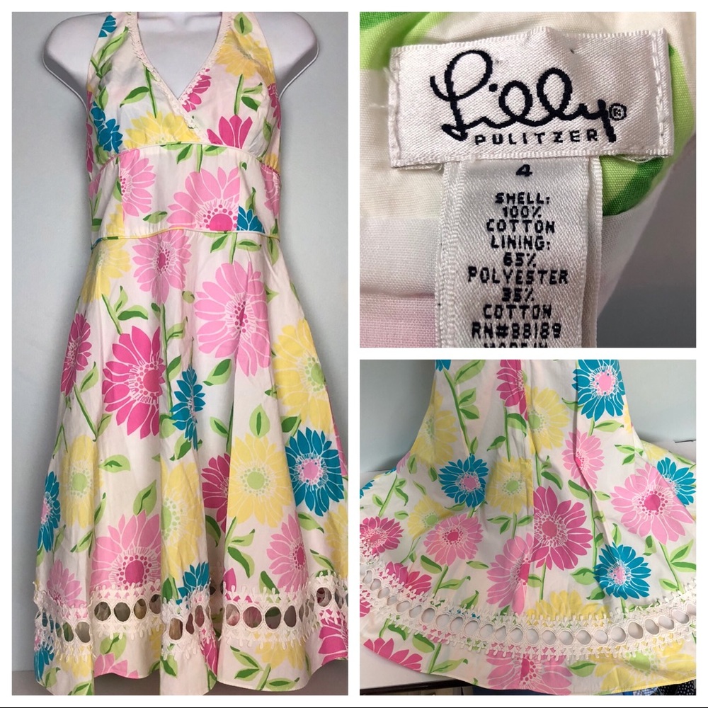 Lilly Pulitzer halter floral print dress-sz 4